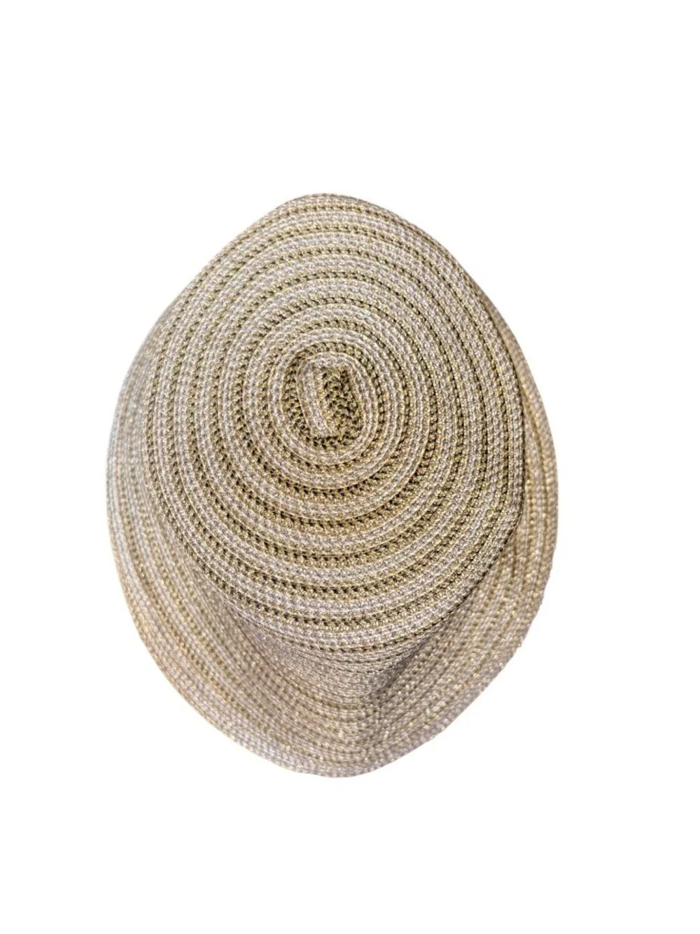 Eric Javits Womens Gold Wide Brim Sun Hat Lightweight Metallic Straw Blend - Picture 7 of 9